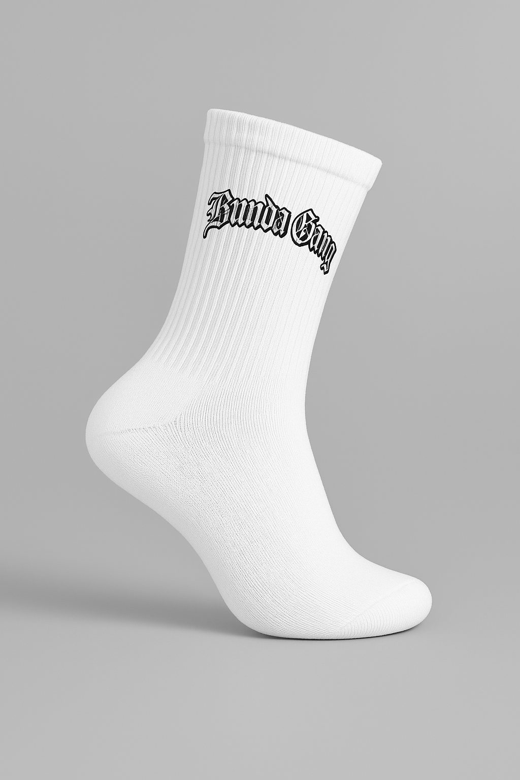 Soca blanca con bordado _Bunda Gang_ (1)