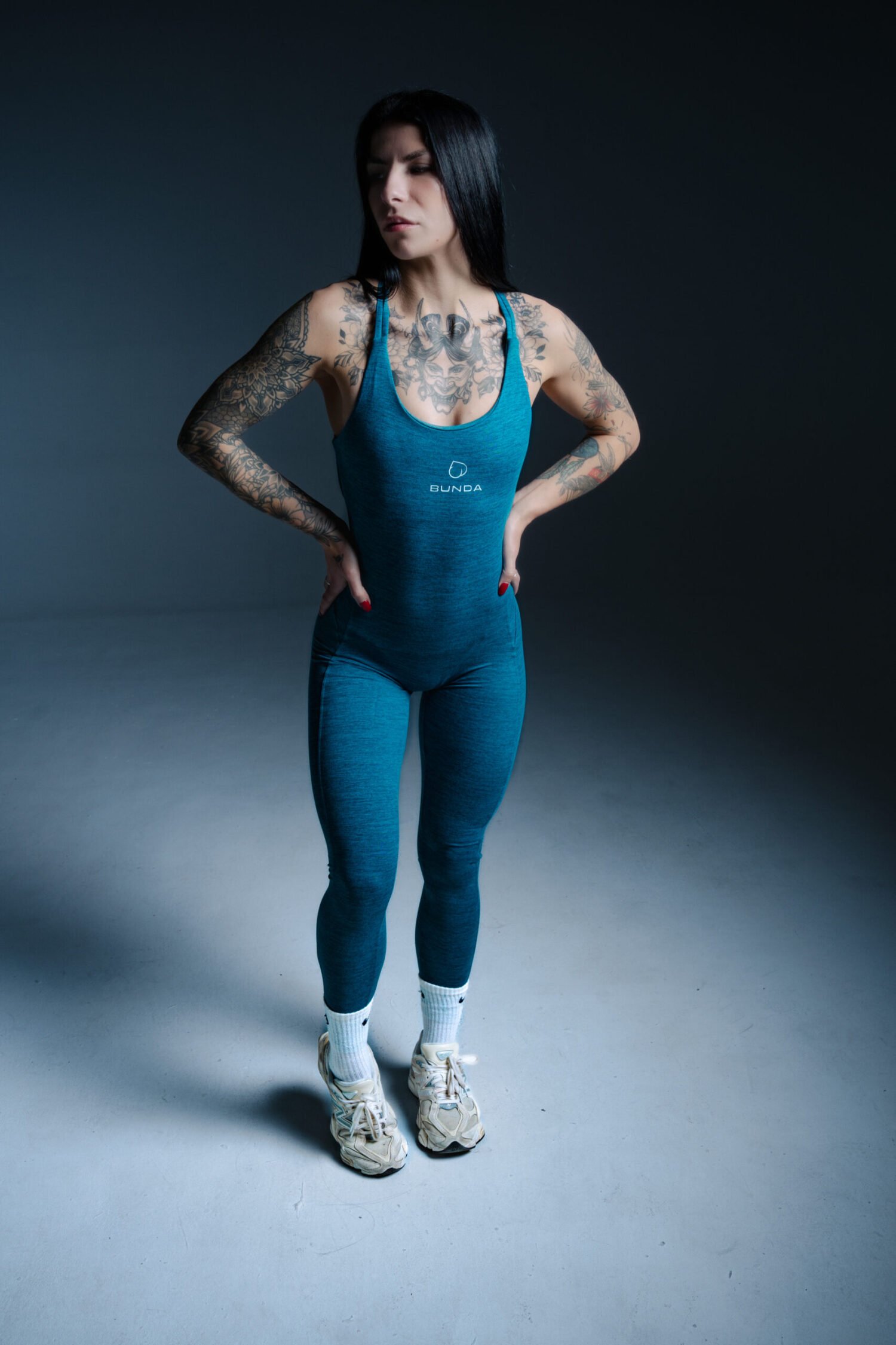 SCULPTING JUMPSUIT - AGUAMARINA