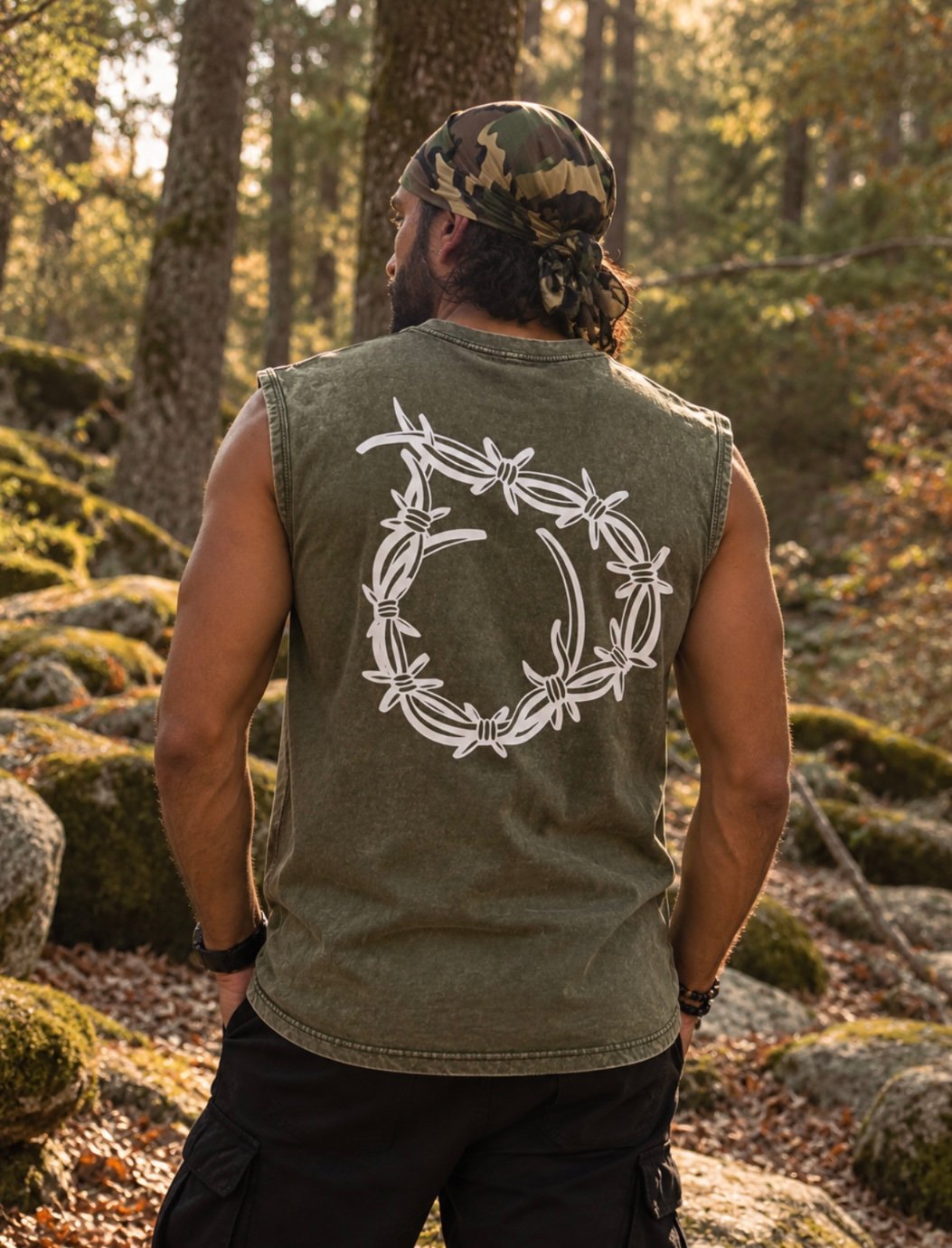 Green Acid Wash Sleeveless Tee
